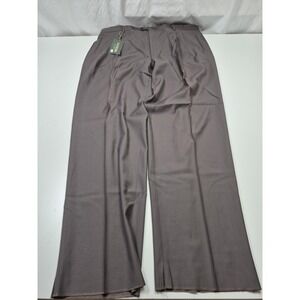 VTG Zanieri Dress Pants Mens 46x37 Brown Wool Pleated Wide Leg Made In Italy